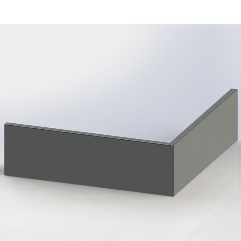 Jauhemaalipinnoitettu teräksinen tukimuuri ulkokulma 100 x 100 cm (korkeus 30 cm)