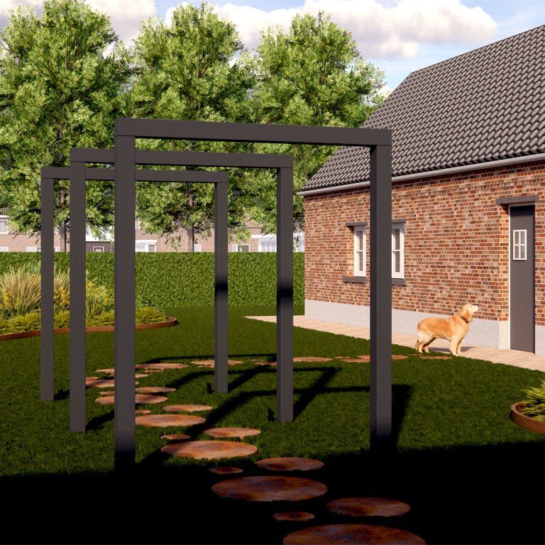 Jauhemaalipinnoitettu teräsinen pergola suora 150 cm