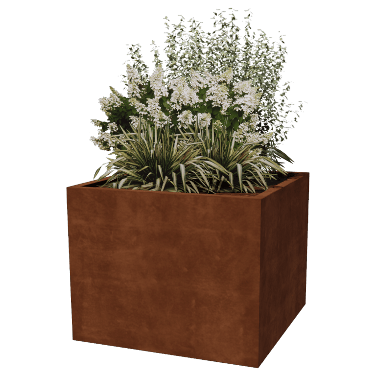 Corten-teräksinen hitsatut istutuslaatikko Montana 100 x 100 x 80 cm