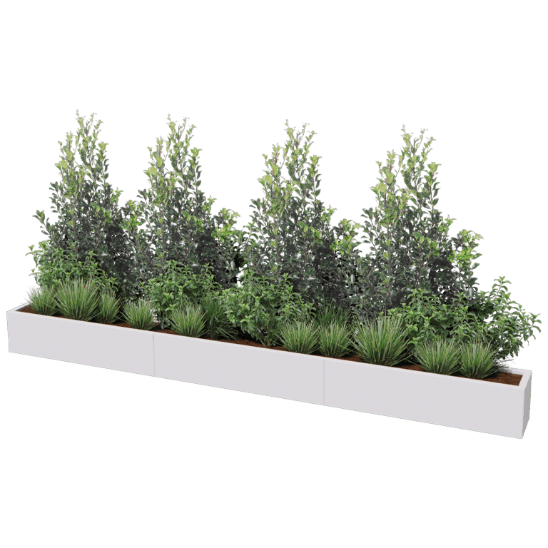 Jauhemaalipinnoitettu teräksinen istutuslaatikko Texas xxl 360 x 30 cm