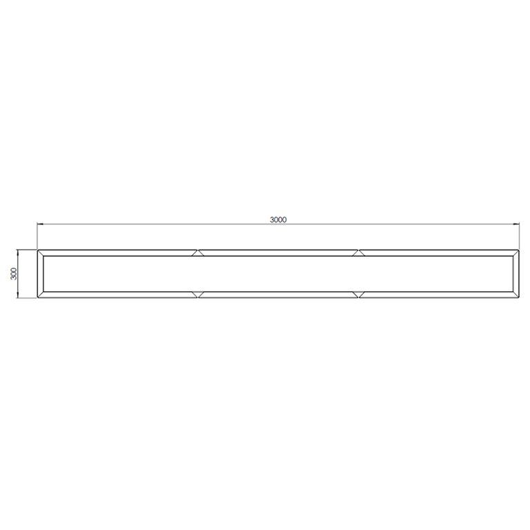 Jauhemaalipinnoitettu teräksinen istutuslaatikko Texas xxl 300 x 30 cm