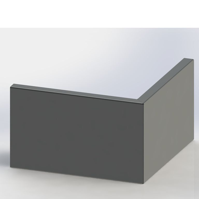 Jauhemaalipinnoitettu teräksinen tukimuuri ulkokulma 100 x 100 cm (korkeus 50 cm)
