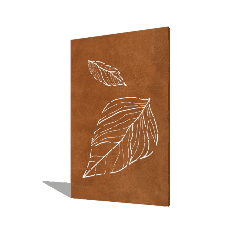 Corten-teräksinen paneeli putoavat lehdet 120 x 6 x 190 cm