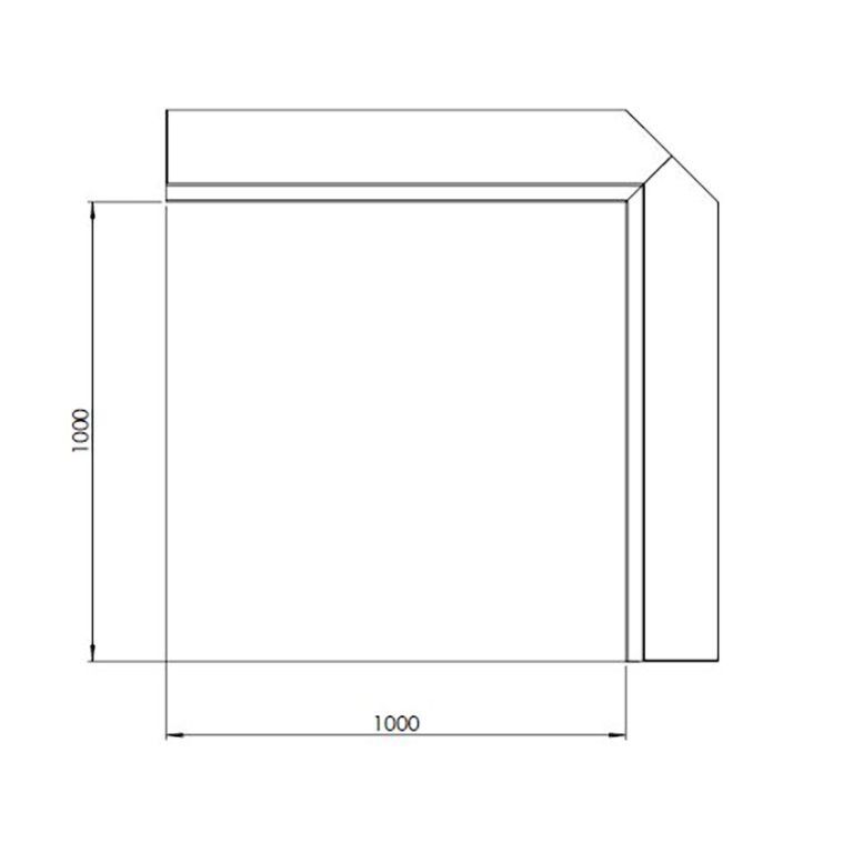 Corten-teräksinen tukimuuri sisäkulma 100 x 100 cm (korkeus 60 cm)