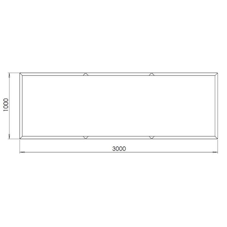Jauhemaalipinnoitettu teräksinen istutuslaatikko Texas xxl 300 x 100 cm