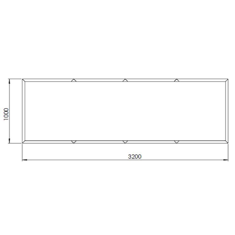 Jauhemaalipinnoitettu teräksinen istutuslaatikko Texas xxl 320 x 100 cm