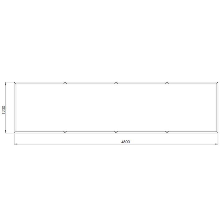 Jauhemaalipinnoitettu teräksinen istutuslaatikko Texas xxl 480 x 120 cm