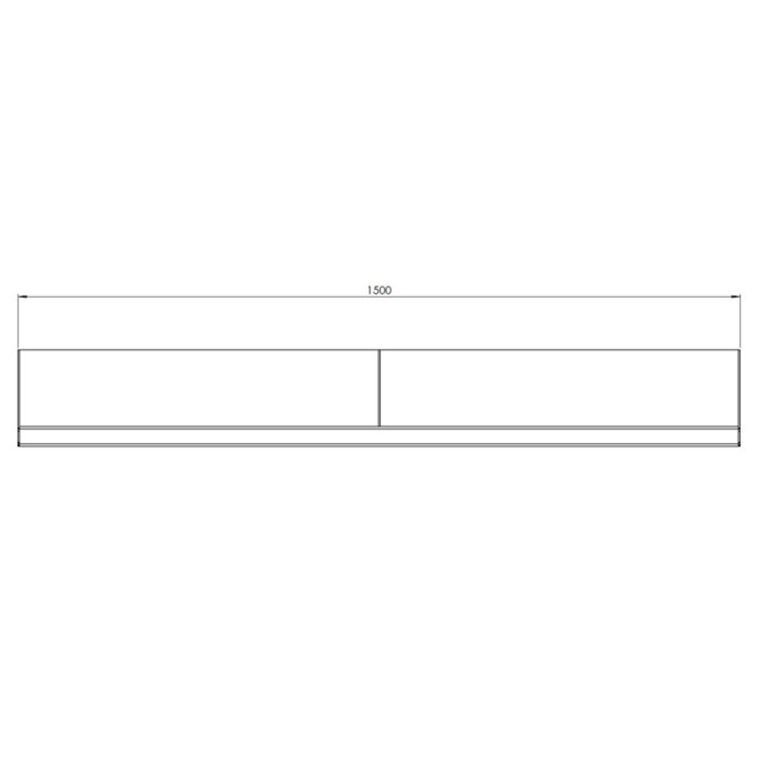 Jauhemaalipinnoitettu teräksinen tukimuuri suora 150 cm (korkeus 30 cm)