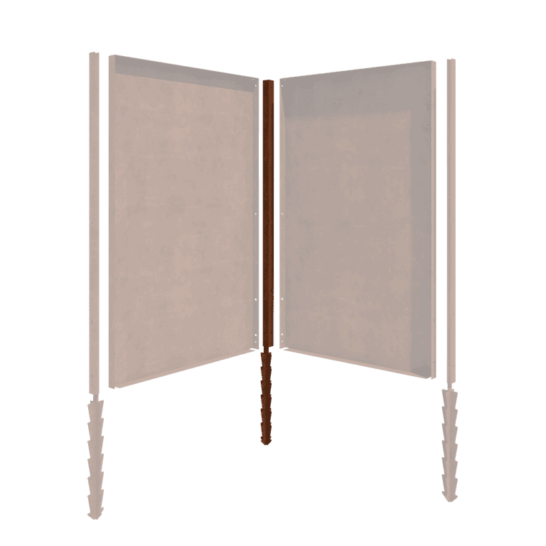 Corten-teräksinen pylväs maatappi kulma 190 x 6 x 6 cm