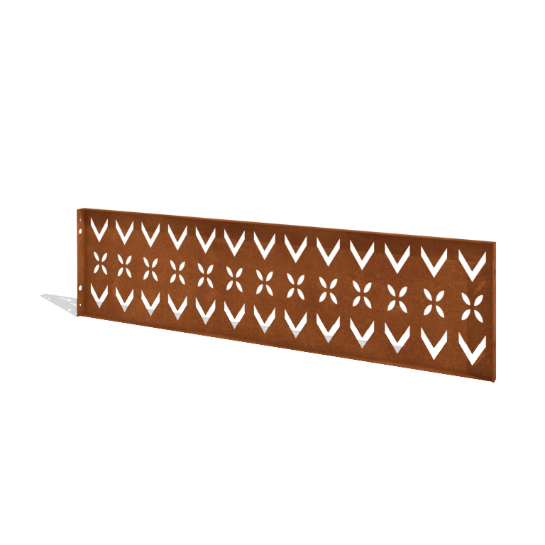 Corten-teräksinen aita H - Paneeli V - 180 x 47,5 cm
