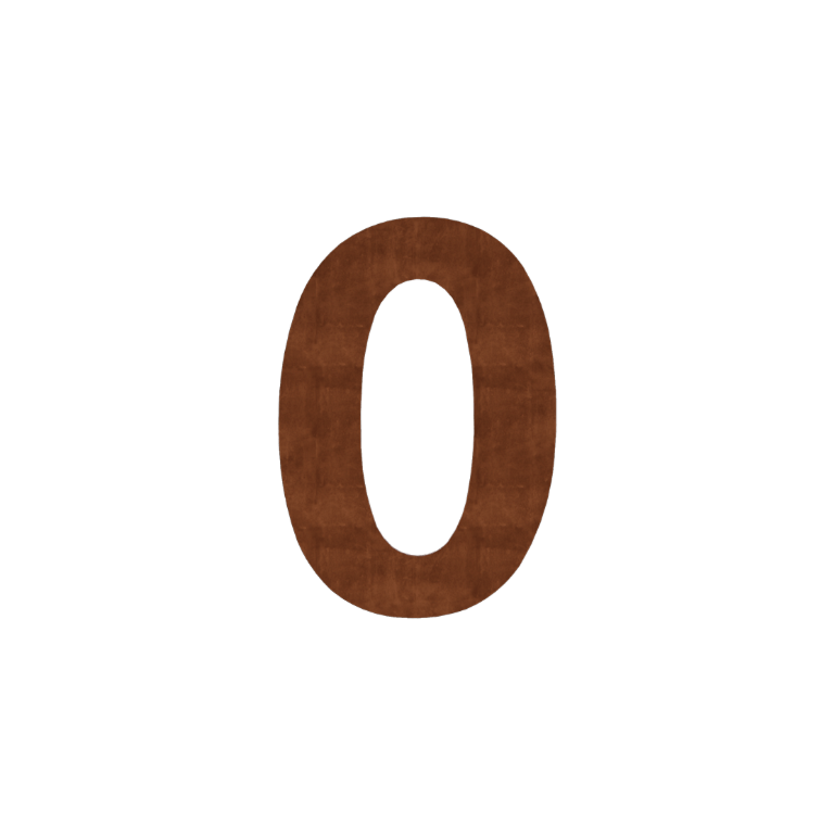 Corten-teräksinen talonnumero 0 - 10,4 x 15 cm