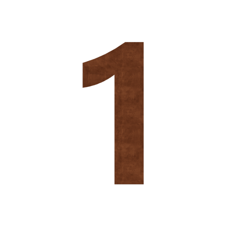 Corten-teräksinen talonumero 1 - 30 cm