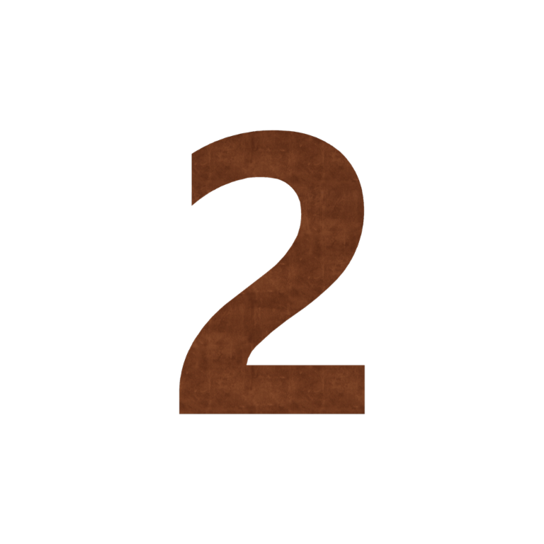 Corten-teräksinen talonumero 2 - 30 cm