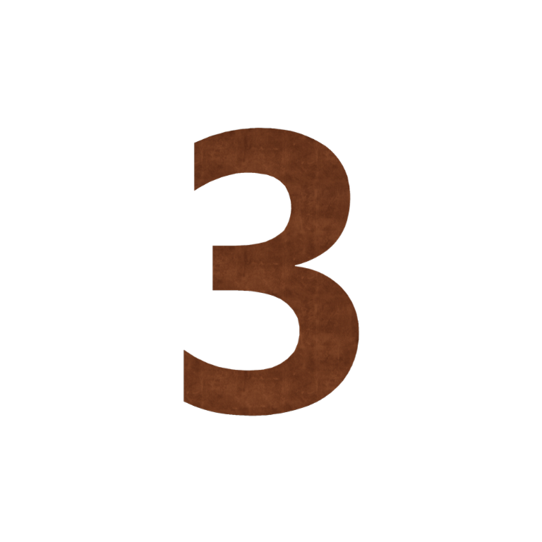 Corten-teräksinen talonumero 3 - 30 cm