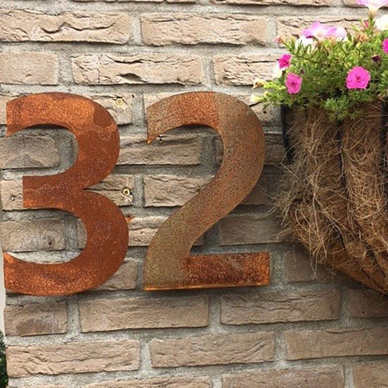 Corten-teräksinen talonumero 2 - 50 cm