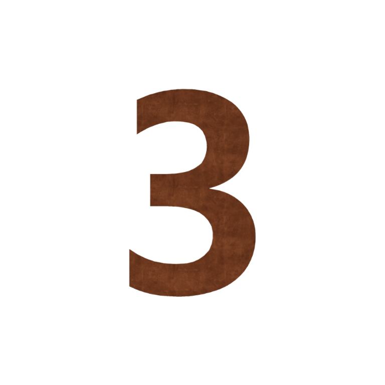 Corten-teräksinen talonnumero 3 - 48,8 x 80 cm