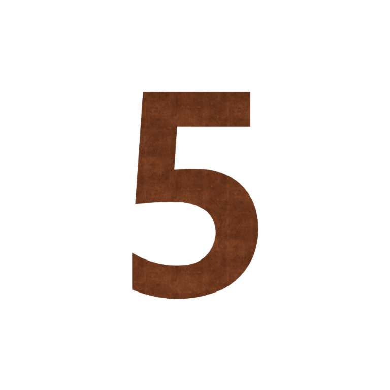 Corten-teräksinen talonumero 5 - 15 cm