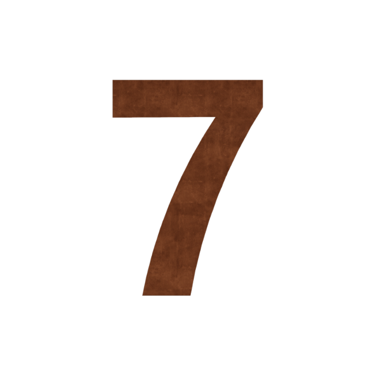 Corten-teräksinen talonumero 7 - 50 cm