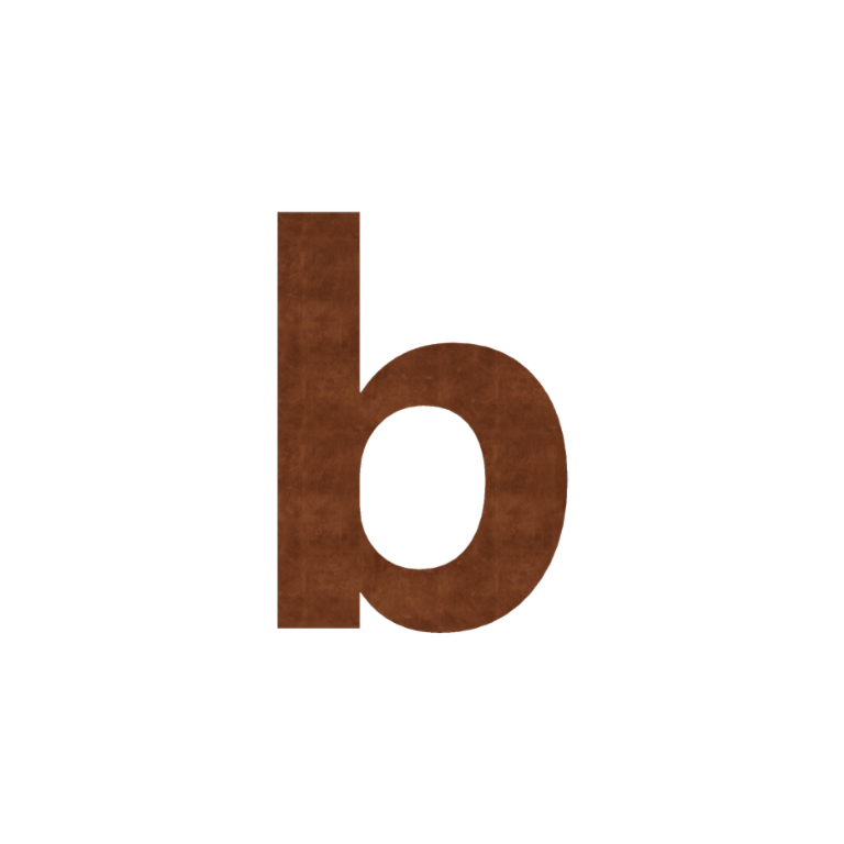 Corten-teräksinen talonumero b - 15 cm