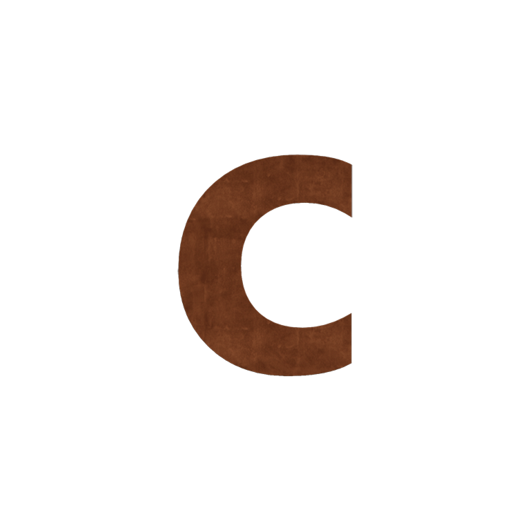 Corten-teräksinen talonumero c - 10 cm