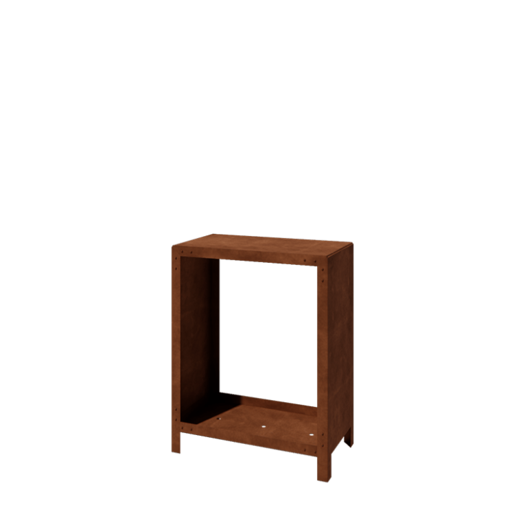 Corten-teräksinen puuteline Indiana 100 x 80 x 40 cm