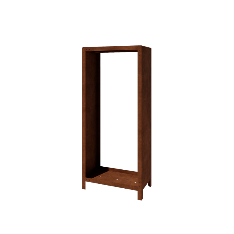 Corten-teräksinen polttopuuteline - Indiana - 80 x 40 x 180 cm