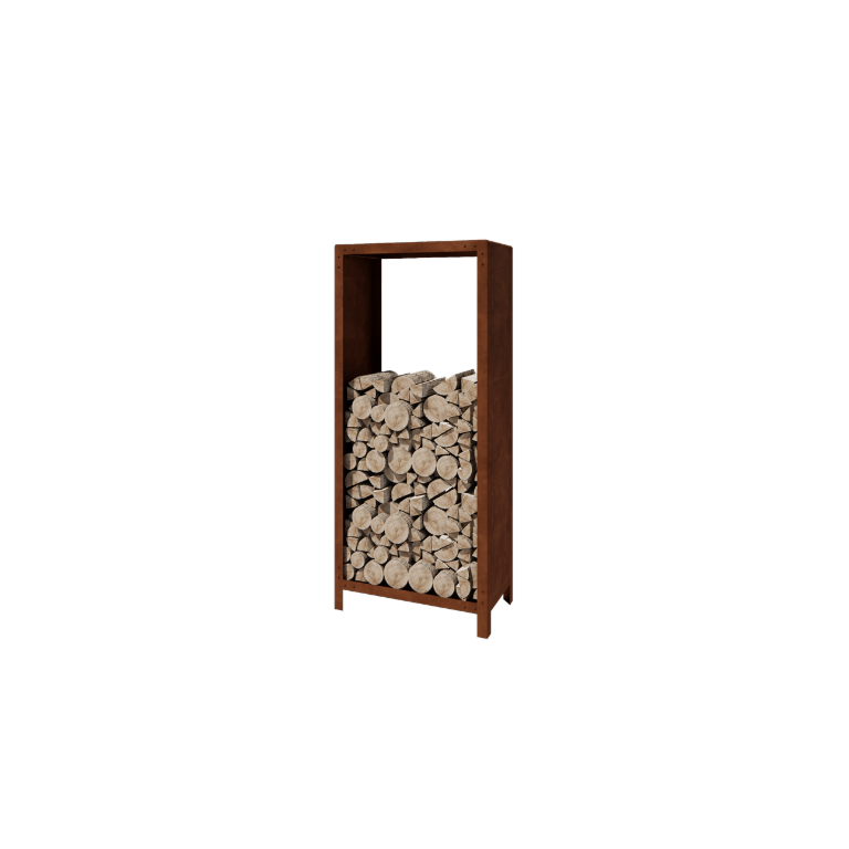 Corten-teräksinen polttopuuteline - Indiana - 80 x 40 x 180 cm