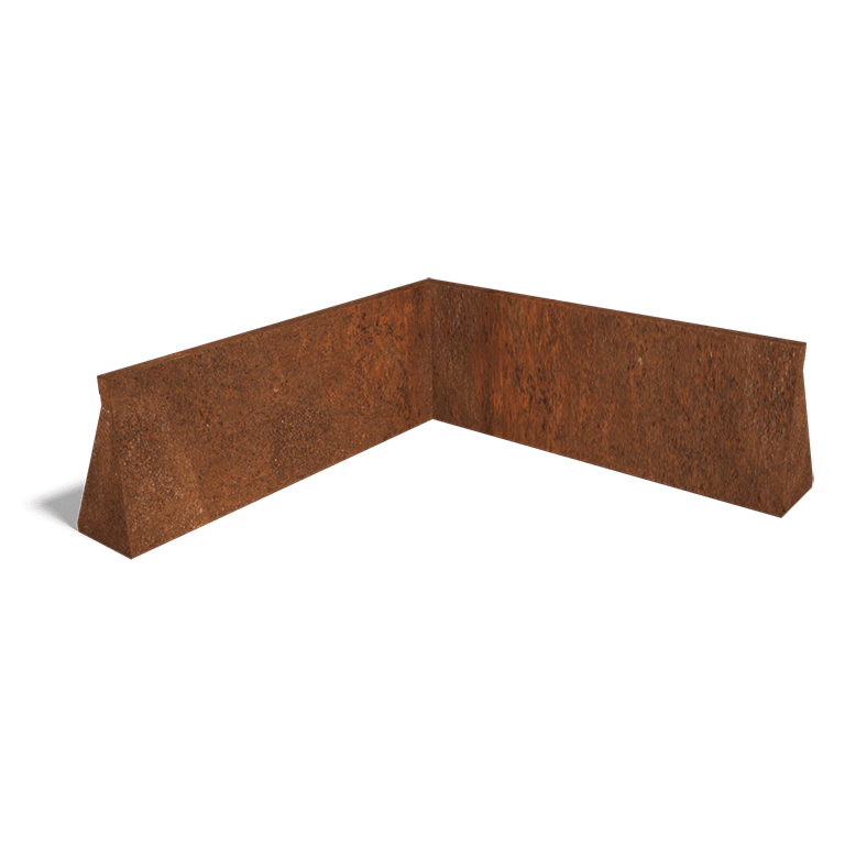 Corten-teräksinen tukimuuri sisäkulma 100 x 100 cm (korkeus 40 cm)