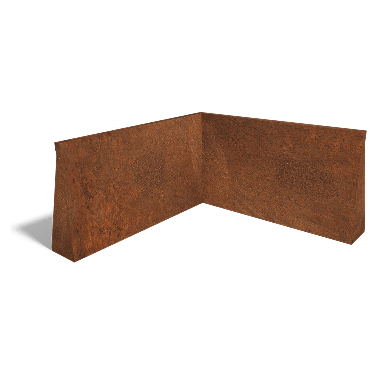 Corten-teräksinen tukimuuri sisäkulma 100 x 100 cm (korkeus 60 cm)
