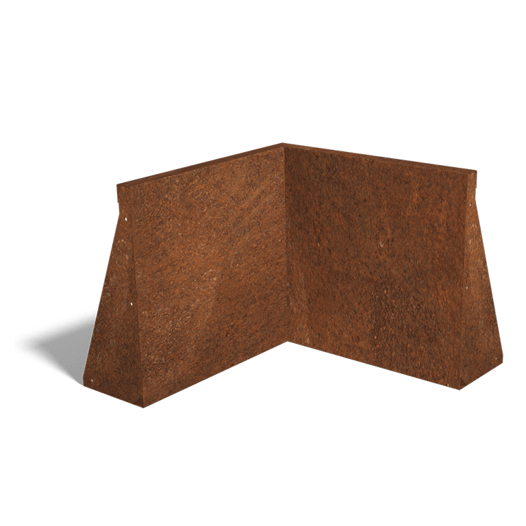 Corten-teräksinen tukimuuri sisäkulma 50 x 50 cm (korkeus 50 cm)