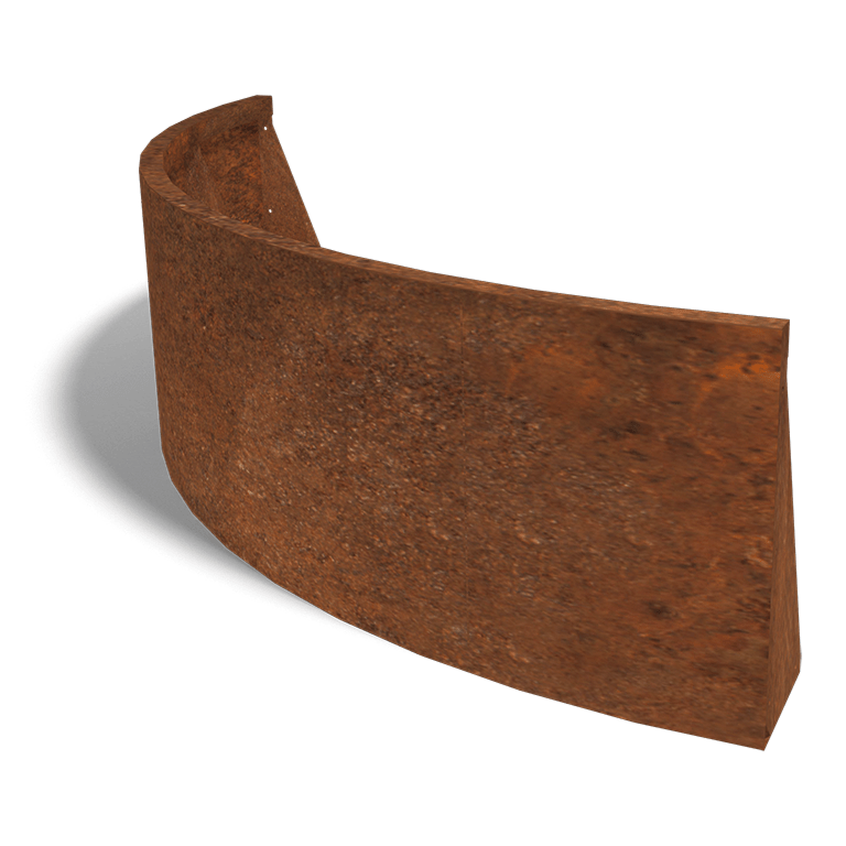 Corten-teräksinen tukimuuri ulkokaarre 150 x 150 cm (korkeus 50 cm)