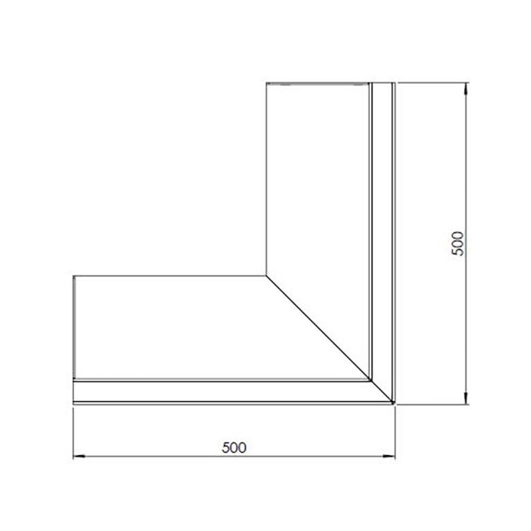 Corten-teräksinen tukimuuri ulkokulma 50 x 50 cm (korkeus 30 cm)