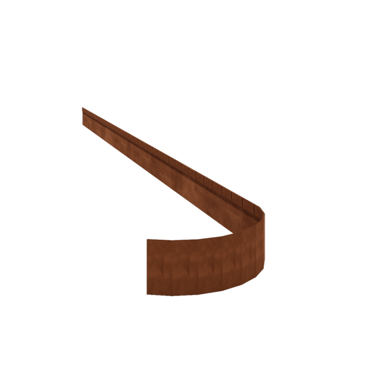 Corten-teräksinen puutarha reunus litteä FLEX 13 cm (pituus 150 cm)