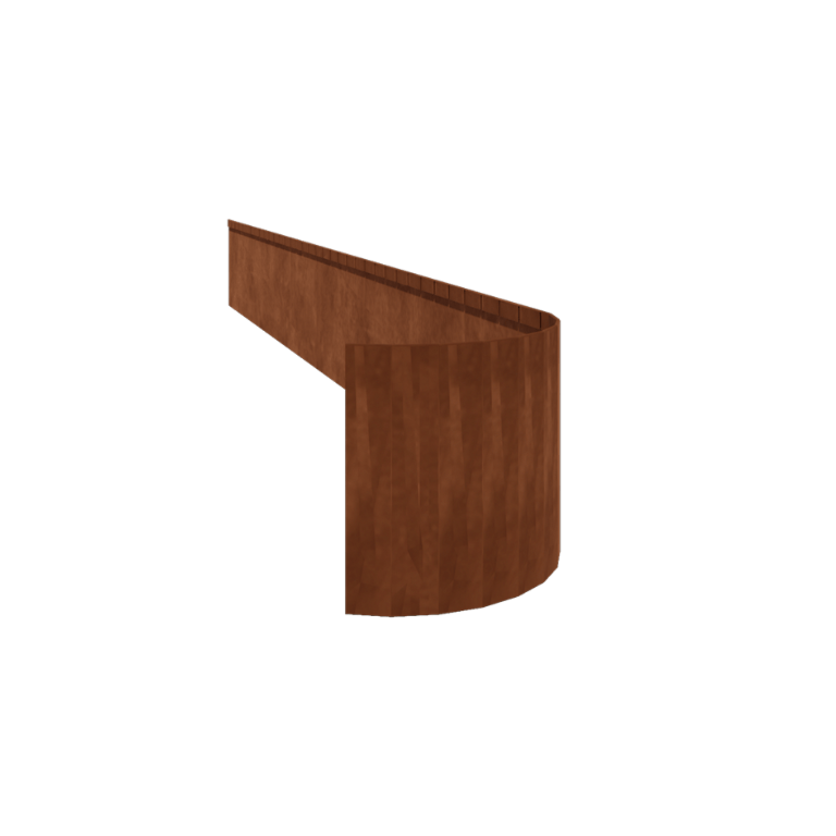 Corten-teräksinen puutarha reunus litteä FLEX 35 cm (pituus 150 cm)