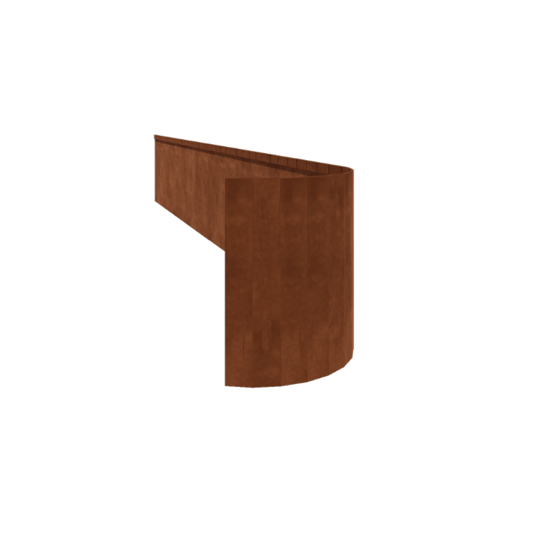 Corten-teräksinen puutarha reunus litteä FLEX 45 cm (pituus 150 cm)