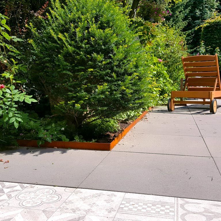 Corten-teräksinen puutarha reunus litteä 13 cm:n täydellinen sarja 15 metriä kohti