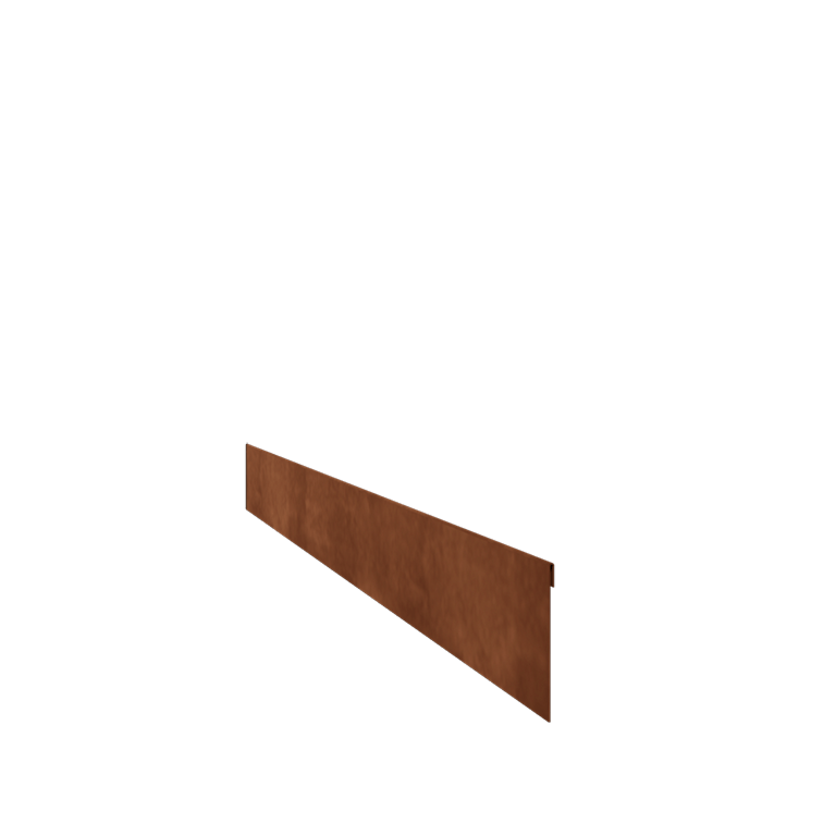 Corten-teräksinen puutarha reunus litteä 13 cm (pituus 150 cm)