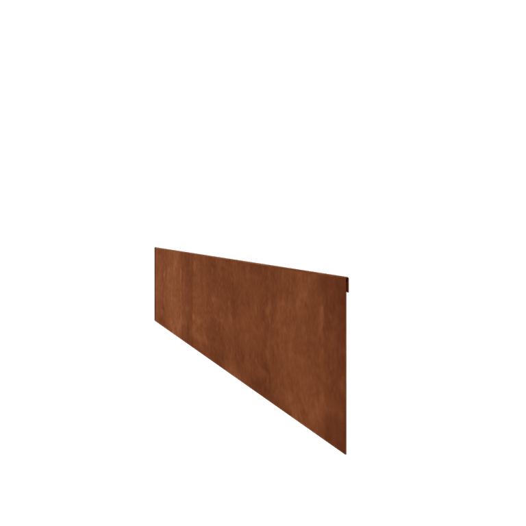 Corten-teräksinen puutarha reunus litteä 23 cm (pituus 150 cm)