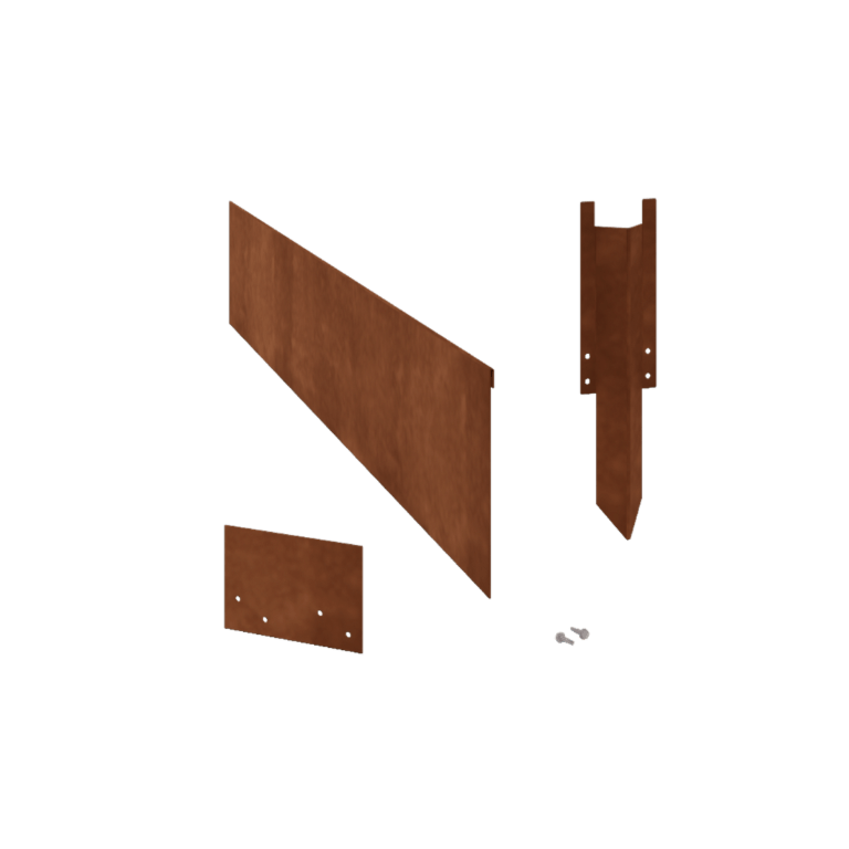 Corten-teräksinen puutarha reunus litteä 23 cm täydellinen sarja 24 metriä kohti