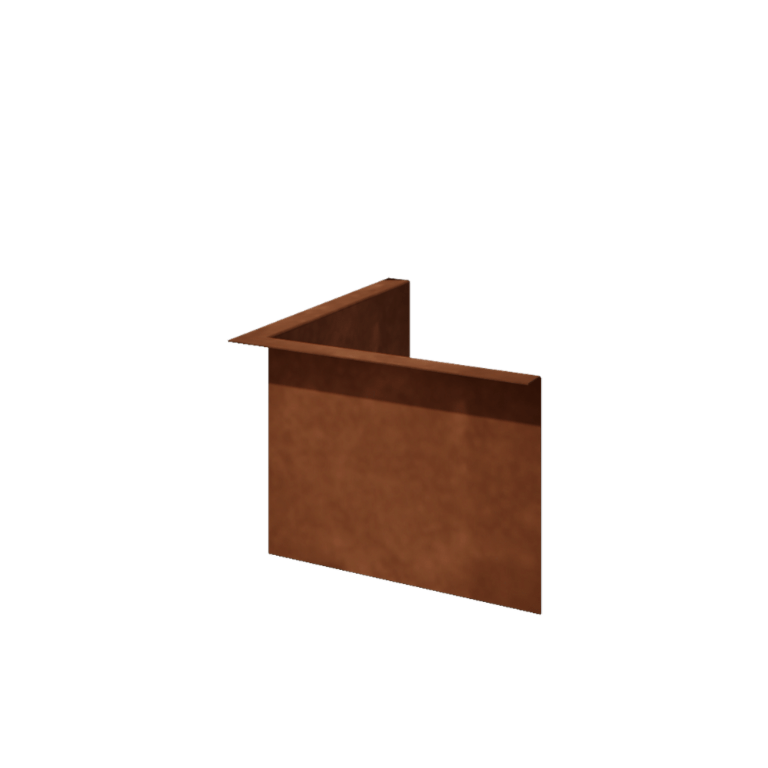 Corten-teräksinen nurmikon reunus - Taitettu - Sisäkulma - Korkeus 22 cm