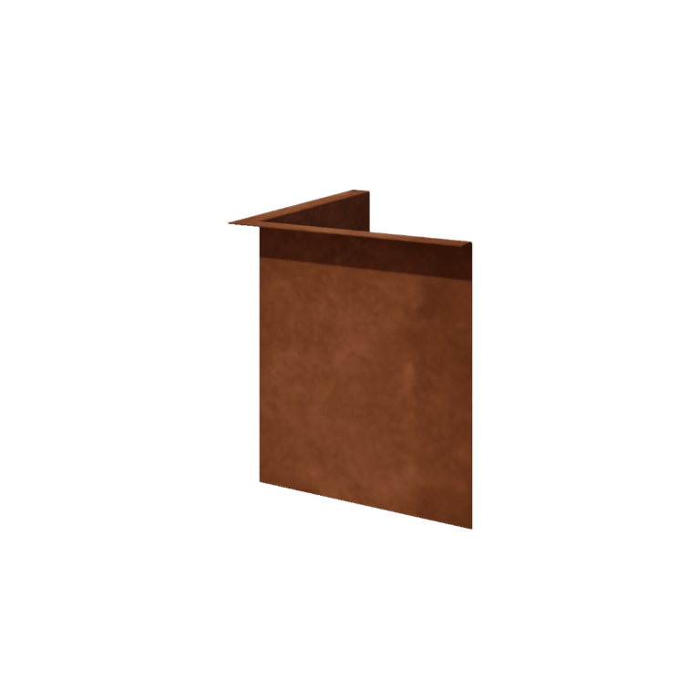Corten-teräksinen nurmikon reunus - Taitettu - Sisäkulma - Korkeus 34 cm