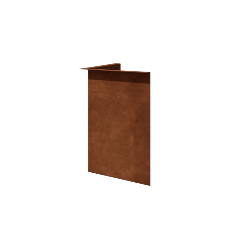 Corten-teräksinen nurmikon reunus - Taitettu - Sisäkulma - Korkeus 45 cm