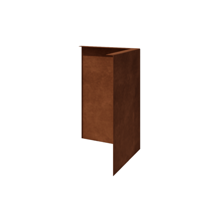 Corten-teräksinen puutarha reunus taitettu 45 cm ulkokulma