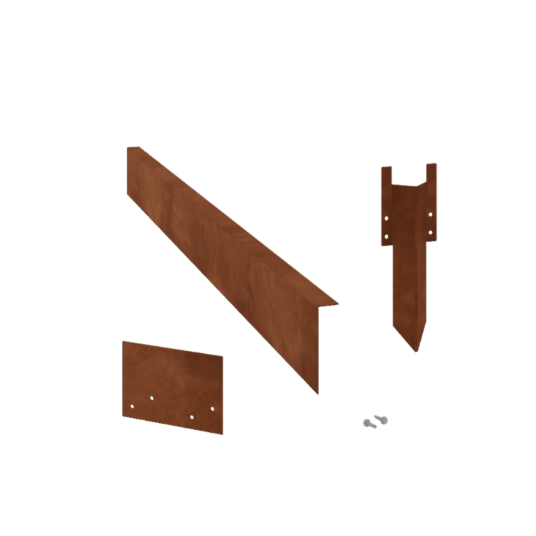 Corten-teräksinen puutarha reunus taitettu 12 cm:n täydellinen sarja 24 metriä kohti