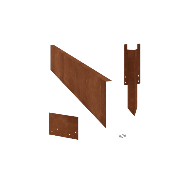 Corten-teräksinen puutarha reunus taitettu 22 cm täydellinen sarja 15 metriä kohti