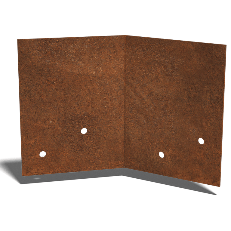 Liitoslevy corten-teräs 45º keskikokoinen 22 - 25 cm