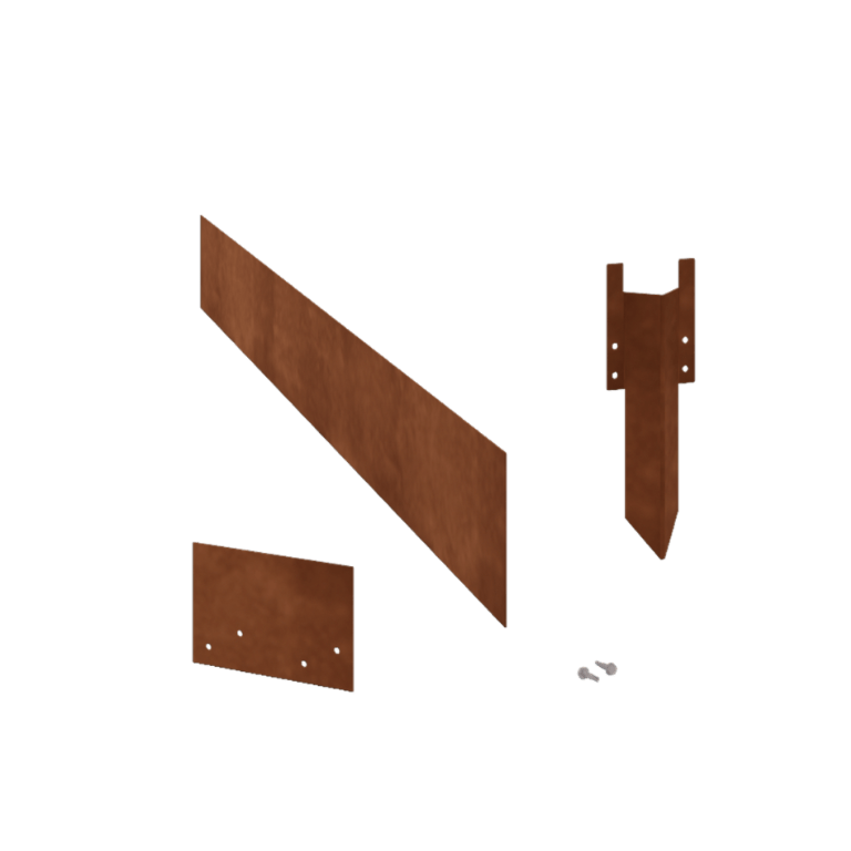 Corten-teräksinen puutarha reunus suora 15 cm:n täydellinen sarja 24 metriä kohti