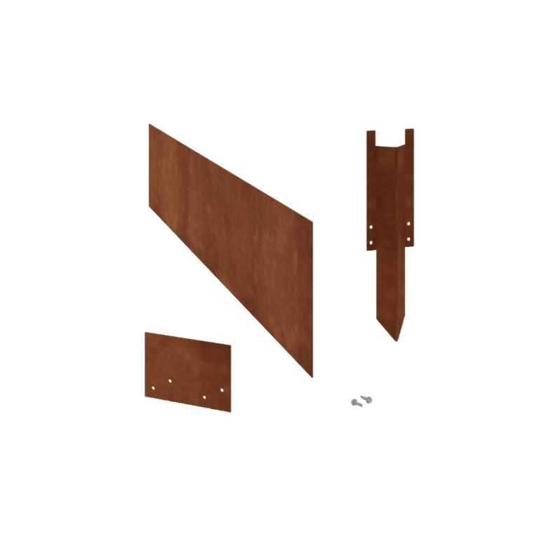 Corten-teräksinen puutarha reunus suora 25 cm:n täydellinen sarja 15 metriä kohti
