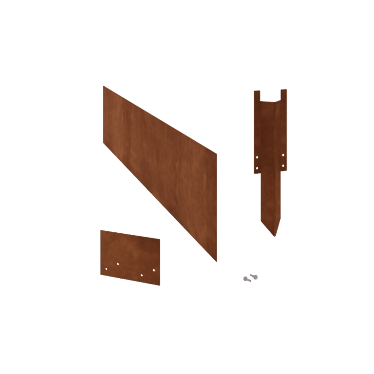 Corten-teräksinen puutarha reunus suora 25 cm:n täydellinen sarja 24 metriä kohti