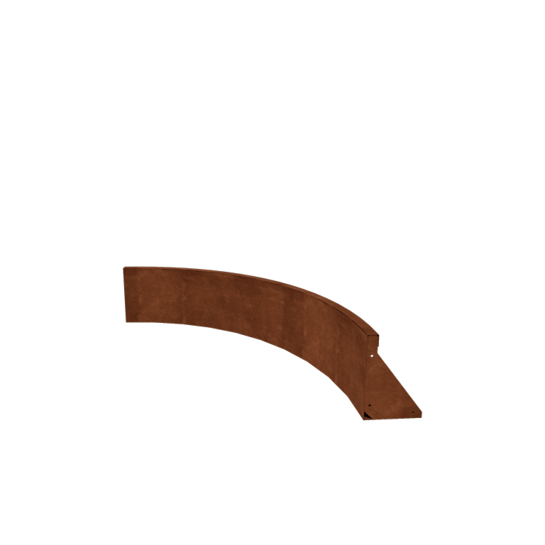 Corten-teräksinen tukimuuri - Sisäkaarre - 100 x 100 x 30 cm
